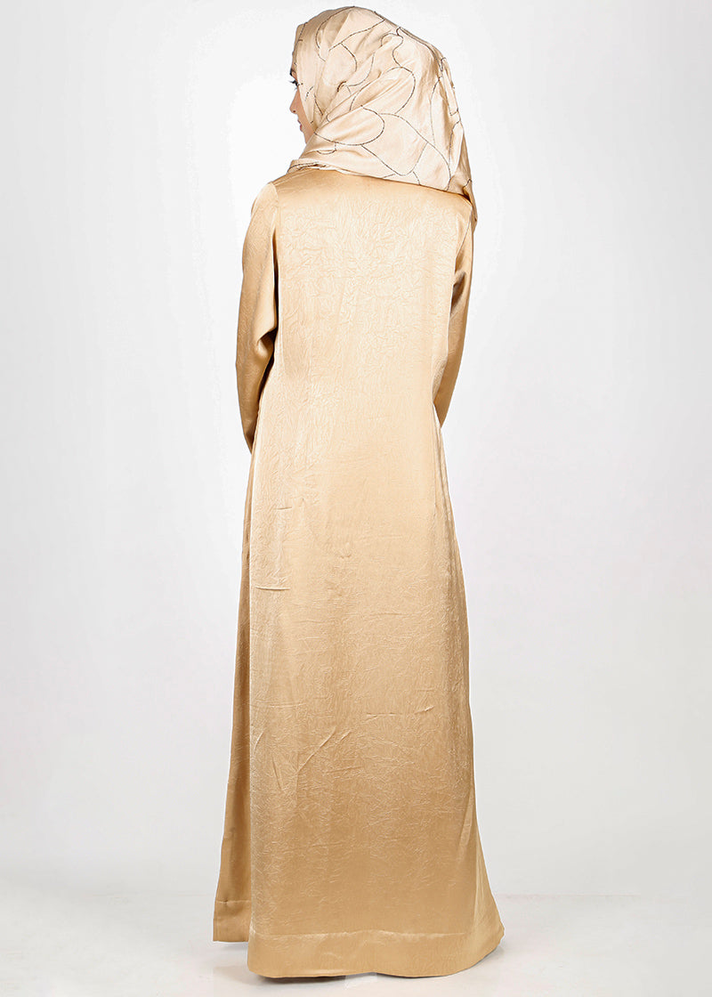 Being Muslims Luminescent Golden Abaya with contrast sleeves