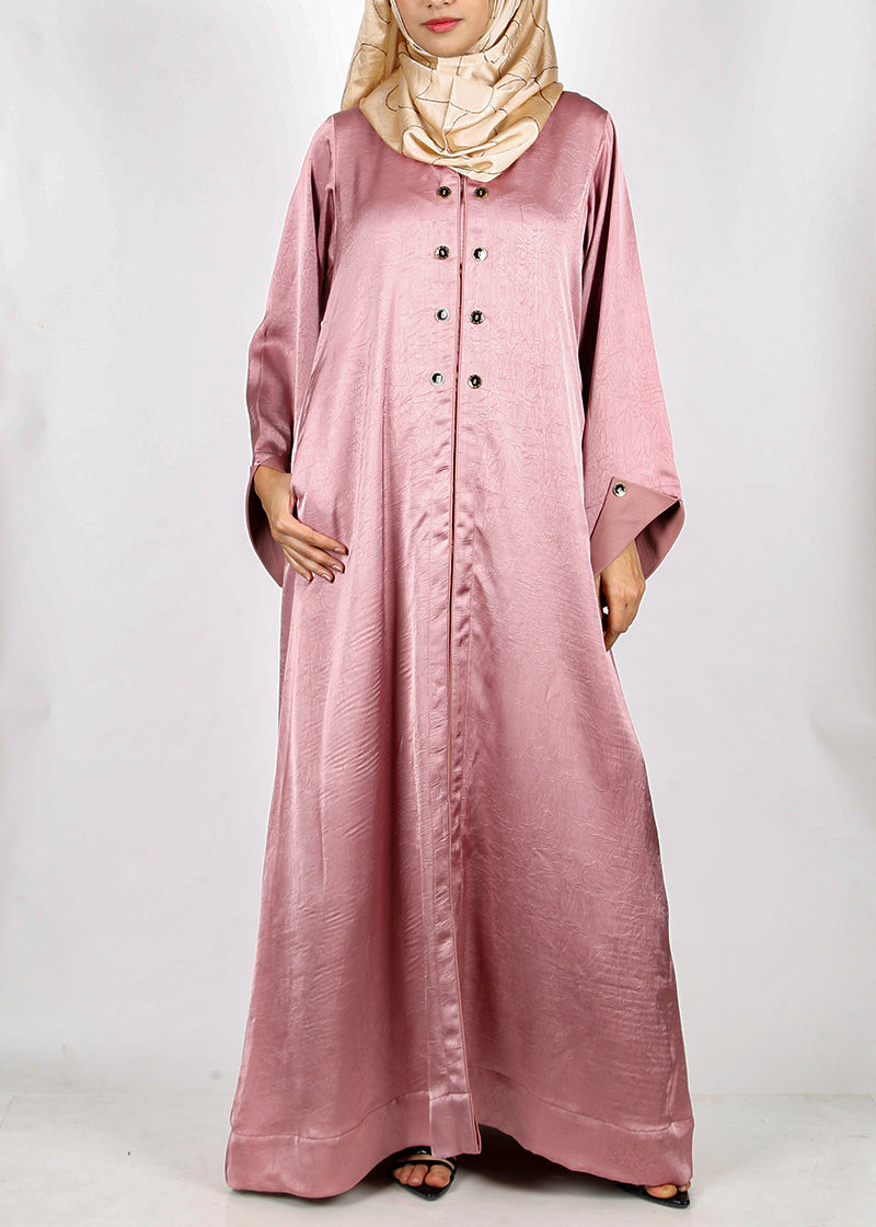 Being Muslims Luminescent Rose Pink Abaya with contrast sleeves