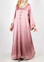 Being Muslims Luminescent Rose Pink Abaya with contrast sleeves