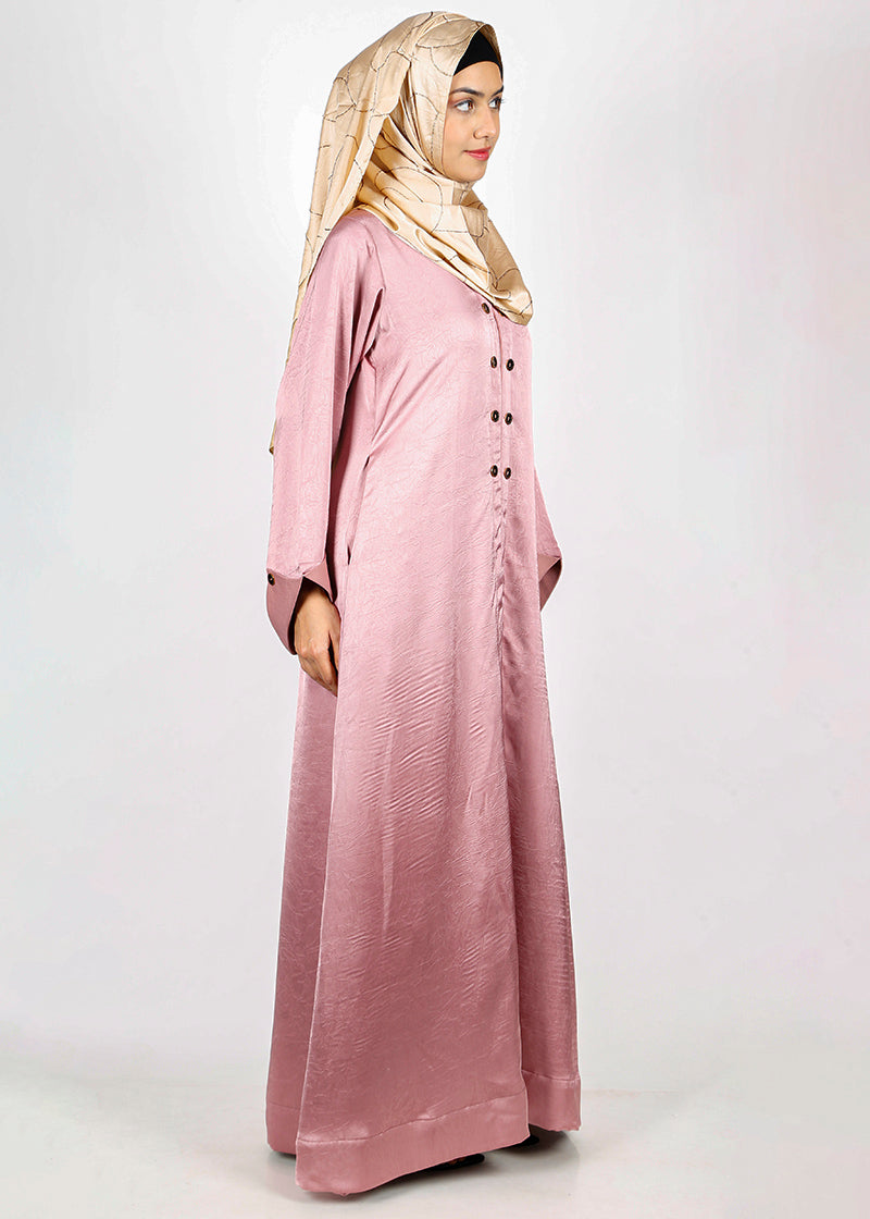 Being Muslims Luminescent Rose Pink Abaya with contrast sleeves