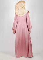 Being Muslims Luminescent Rose Pink Abaya with contrast sleeves