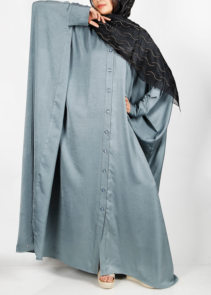 Being Muslims Grey Batwing Button Down Kaftan
