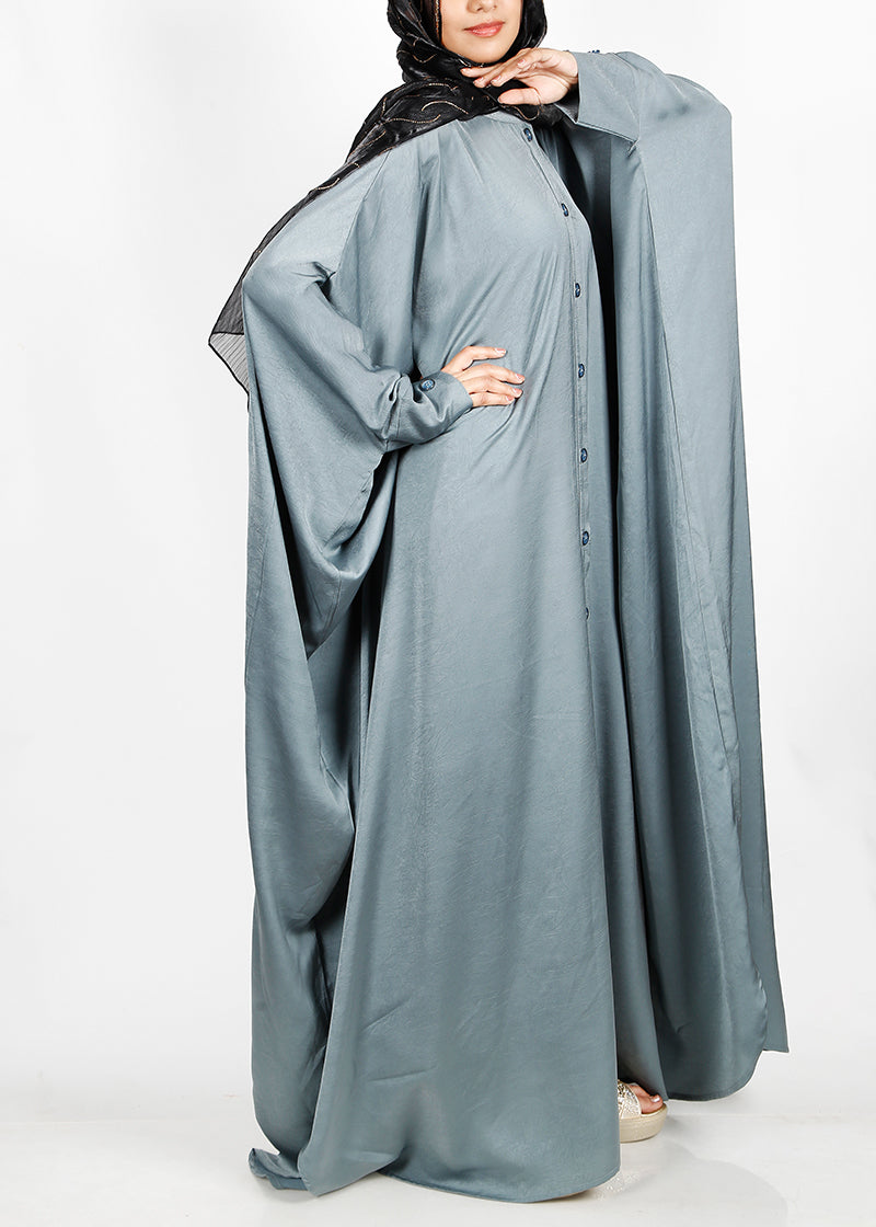 Being Muslims Grey Batwing Button Down Kaftan
