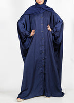 Being Muslims Navy Blue Batwing Button Down Kaftan