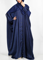 Being Muslims Navy Blue Batwing Button Down Kaftan