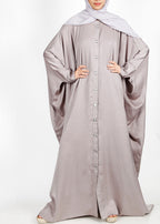Being Muslims Silver Grey Batwing Button Down Kaftan
