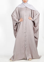 Being Muslims Silver Grey Batwing Button Down Kaftan