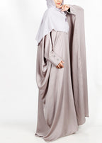 Being Muslims Silver Grey Batwing Button Down Kaftan