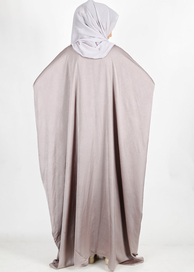 Being Muslims Silver Grey Batwing Button Down Kaftan