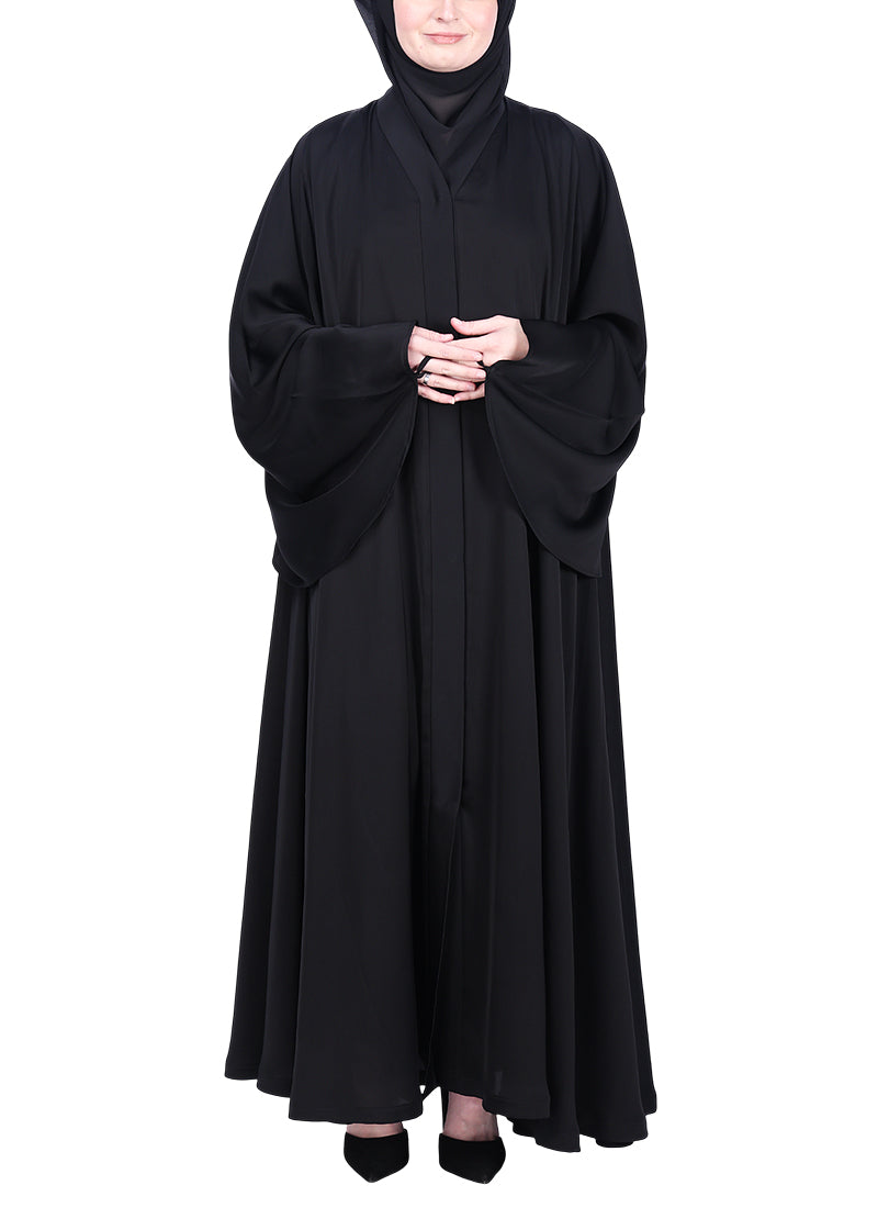 Being Muslims A Line Flowy n Flared Black Abaya