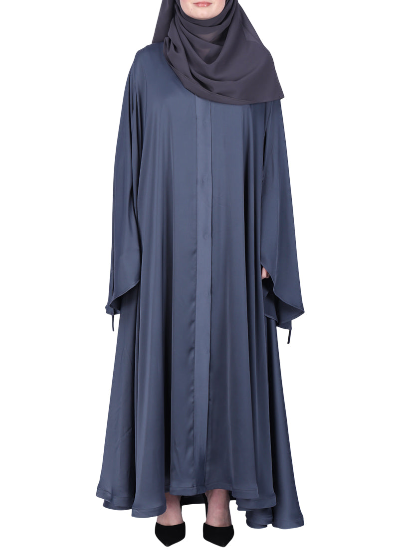 Being Muslims A Line Flowy n Flared Dark Grey Abaya