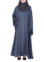 Being Muslims A Line Flowy n Flared Dark Grey Abaya
