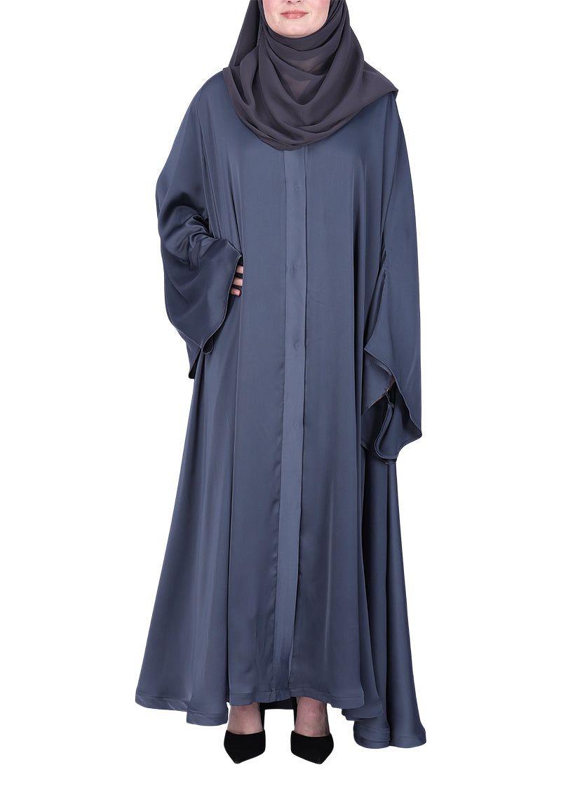 Being Muslims A Line Flowy n Flared Dark Grey Abaya