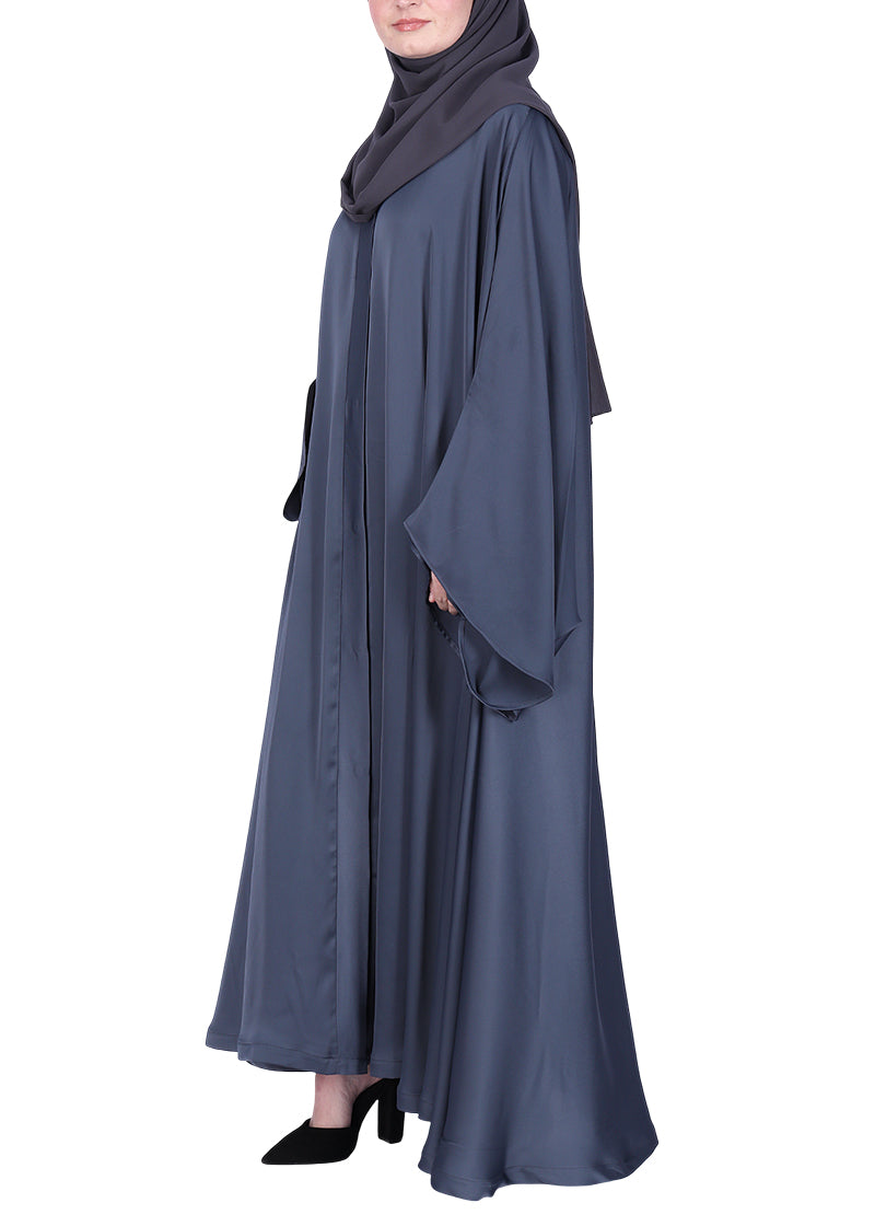 Being Muslims A Line Flowy n Flared Dark Grey Abaya