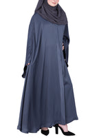 Being Muslims A Line Flowy n Flared Dark Grey Abaya
