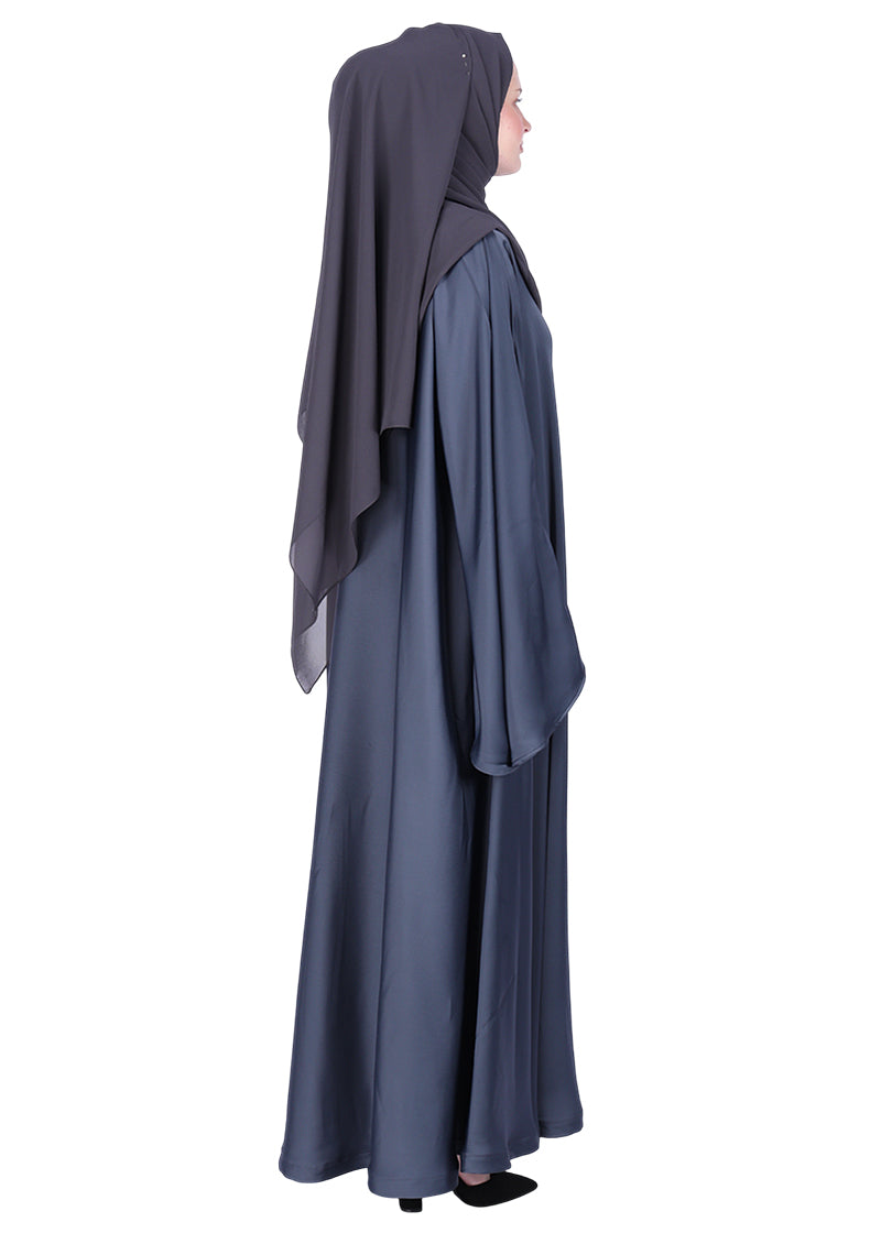 Being Muslims A Line Flowy n Flared Dark Grey Abaya