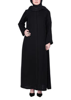 Being Muslims Intricate Embroidery Black Qatari Nida Abaya