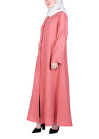 Being Muslims Intricate Embroidery Peach Qatari Nida Abaya