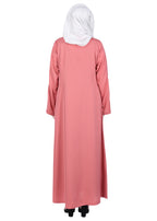 Being Muslims Intricate Embroidery Peach Qatari Nida Abaya