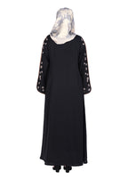 Being Muslims Contrast Sleeve Embroidery Black Qatari Nida Abaya