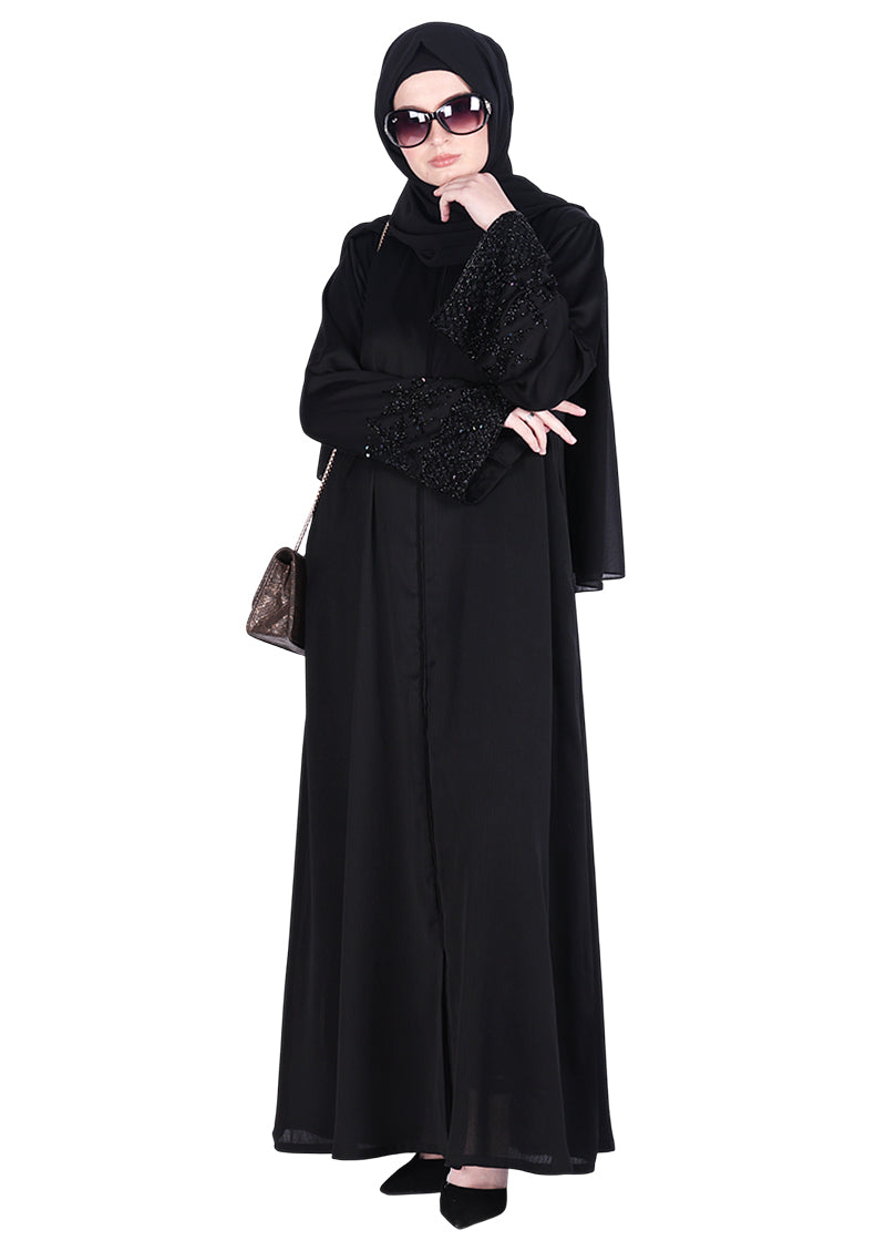 Being Muslims Starry Sleeves Luxury Black Abaya
