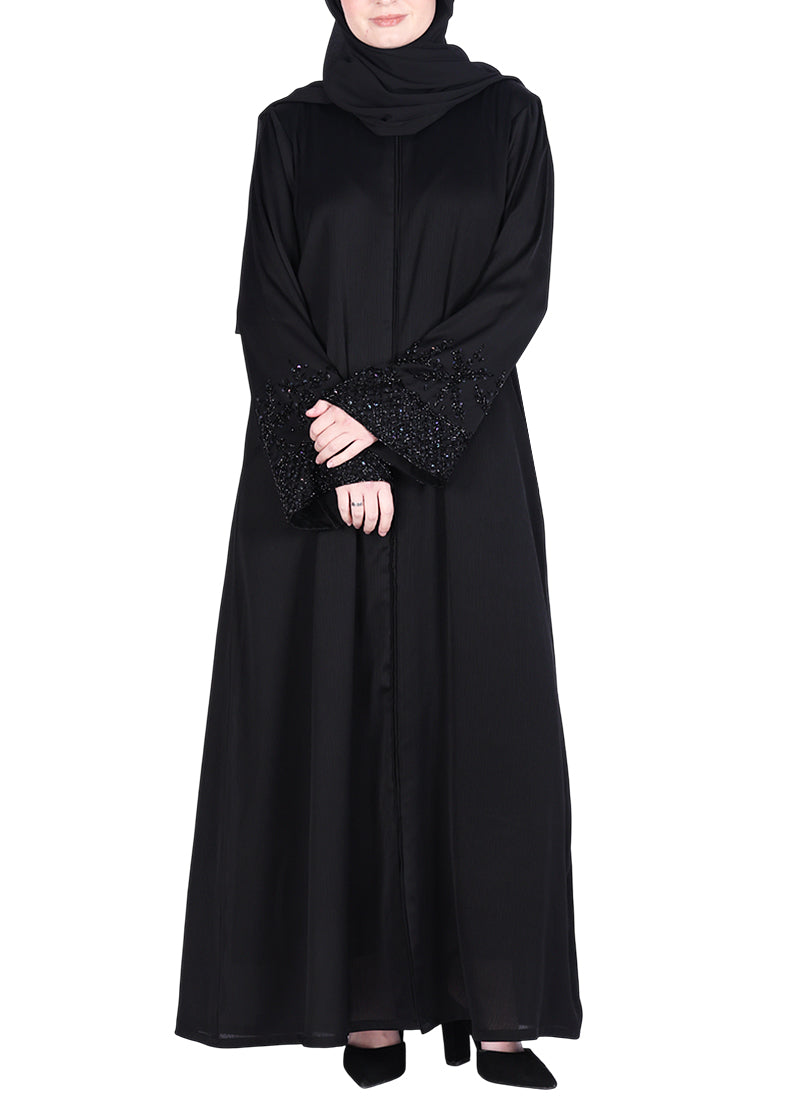 Being Muslims Starry Sleeves Luxury Black Abaya