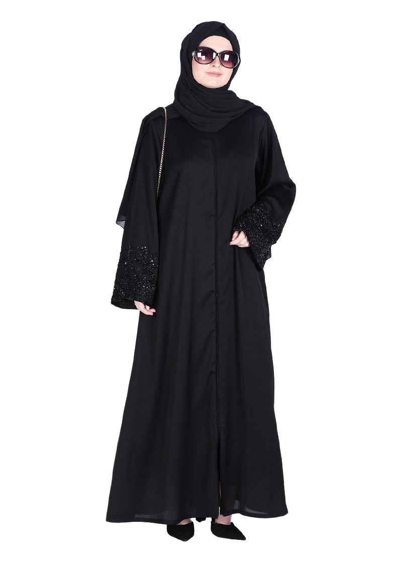 Being Muslims Starry Sleeves Luxury Black Abaya