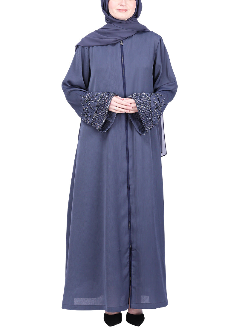 Being Muslims Starry Sleeves Luxury Grey Abaya