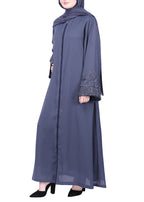 Being Muslims Starry Sleeves Luxury Grey Abaya