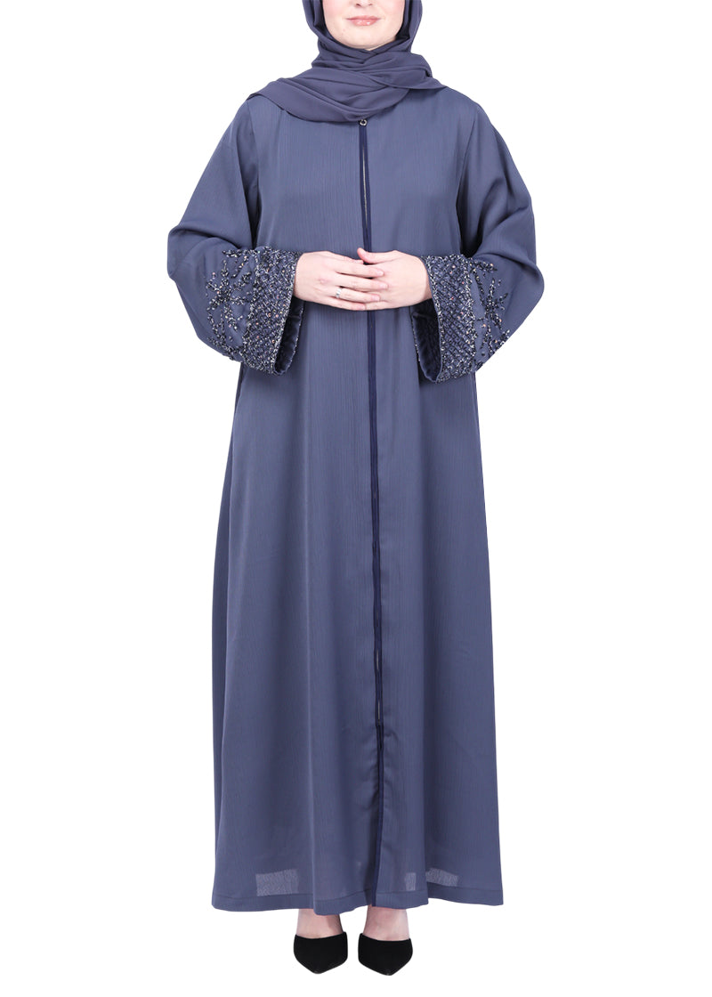 Being Muslims Starry Sleeves Luxury Grey Abaya