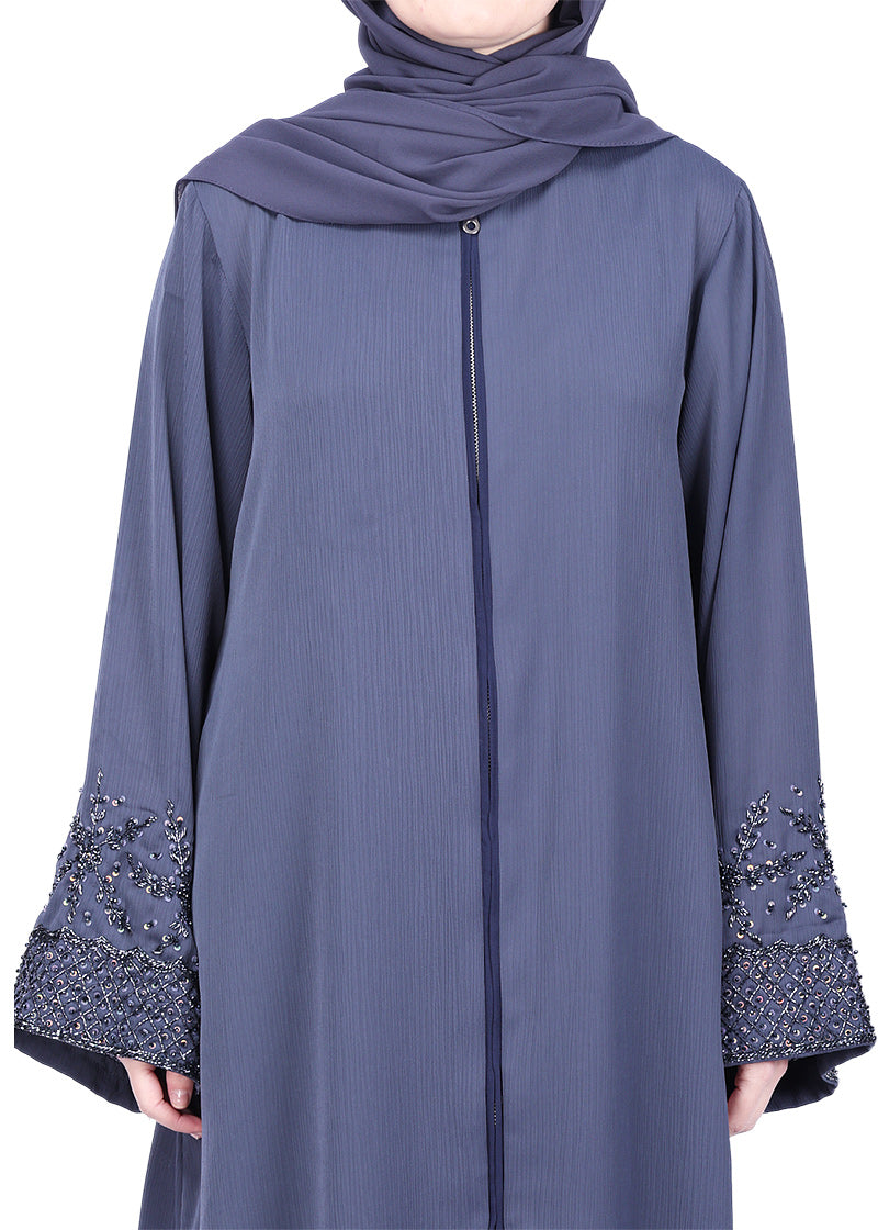 Being Muslims Starry Sleeves Luxury Grey Abaya