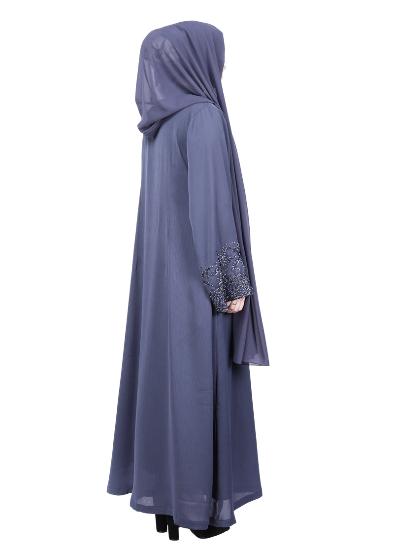 Being Muslims Starry Sleeves Luxury Grey Abaya