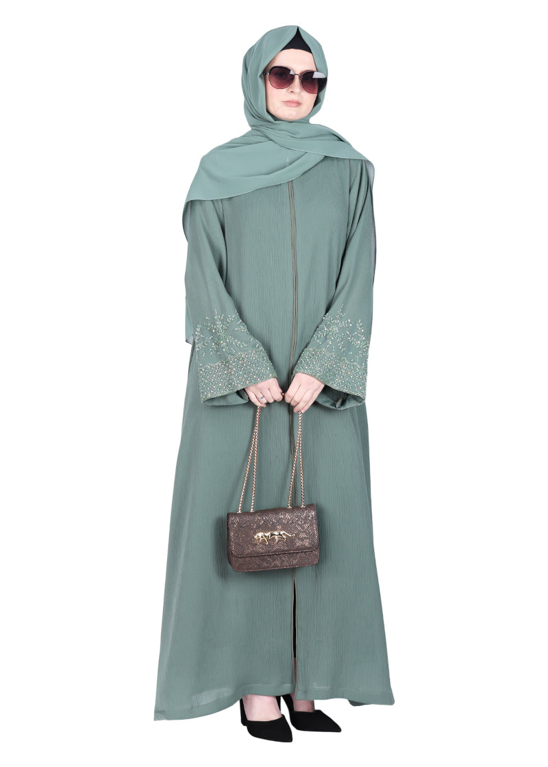 Being Muslims Starry Sleeves Luxury Mint Abaya