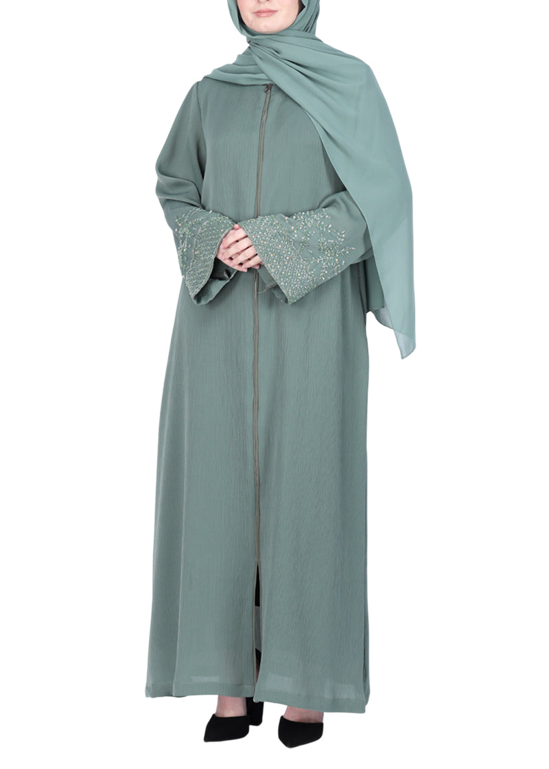 Being Muslims Starry Sleeves Luxury Mint Abaya
