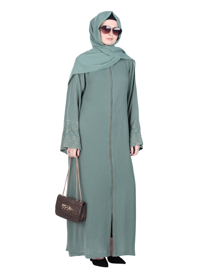 Being Muslims Starry Sleeves Luxury Mint Abaya