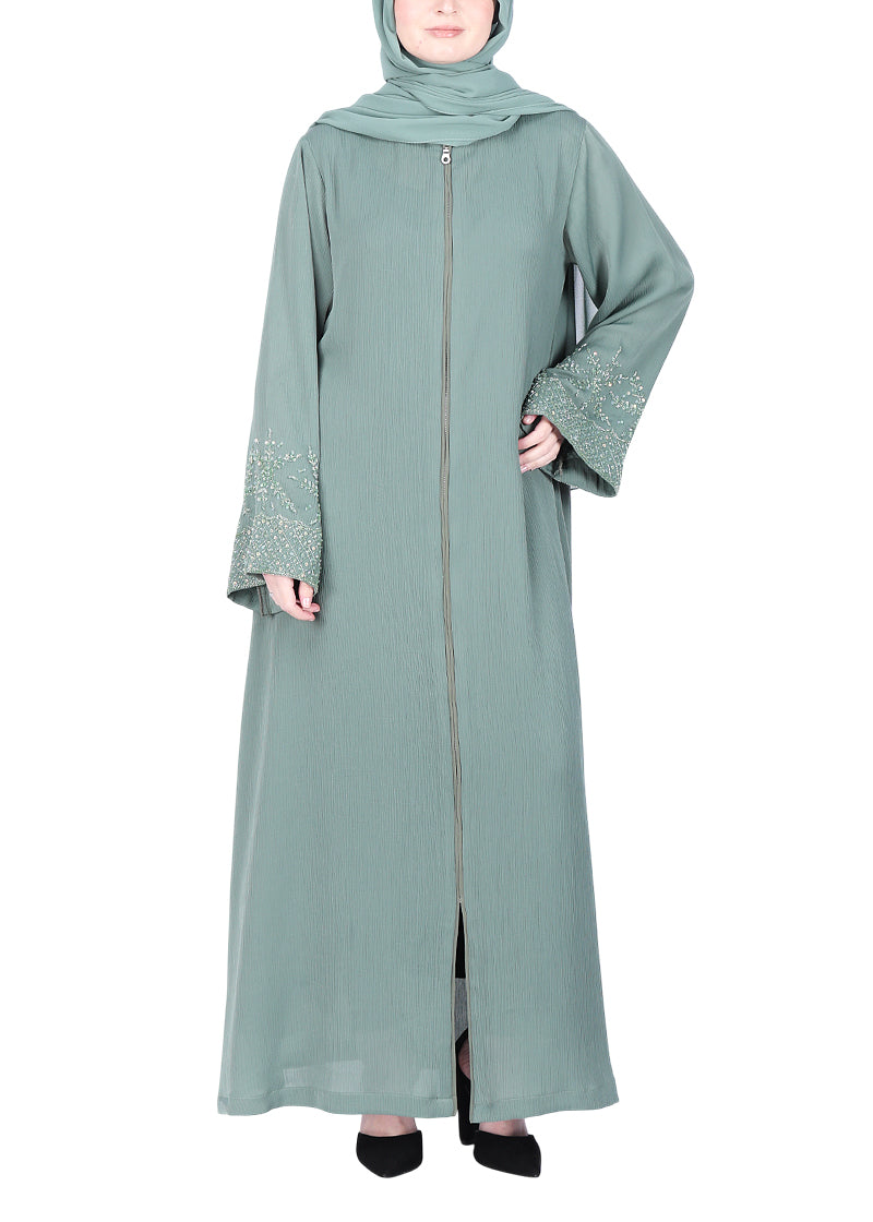 Being Muslims Starry Sleeves Luxury Mint Abaya