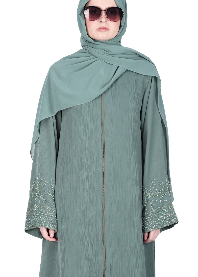 Being Muslims Starry Sleeves Luxury Mint Abaya