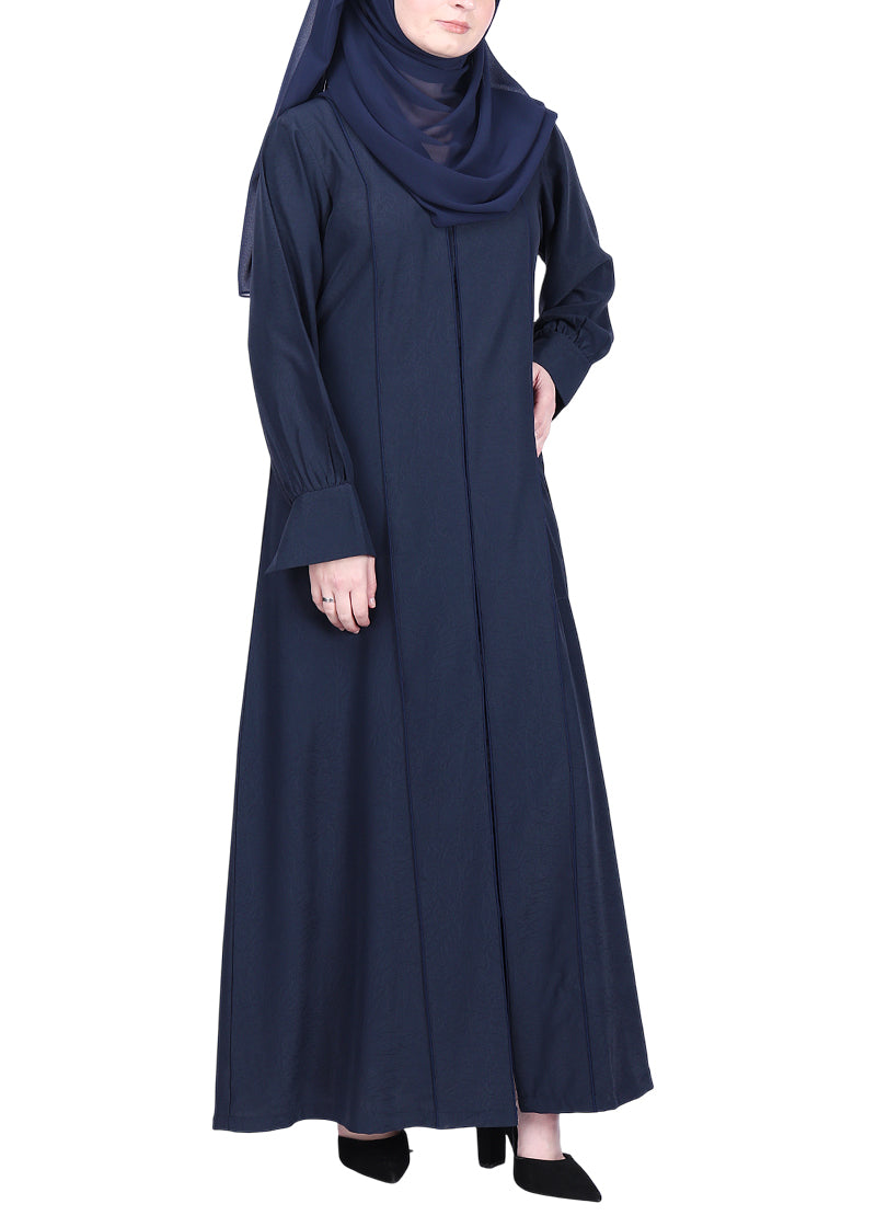 Being Muslims Suave Minimalist Navy Blue Abaya