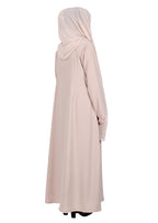 Being Muslims Sleek Beige Abaya with Zipper and Pockets