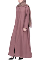 Being Muslims Sleek Burnish Brown Abaya with Zipper and Pockets