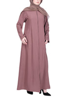 Being Muslims Sleek Burnish Brown Abaya with Zipper and Pockets