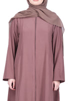 Being Muslims Sleek Burnish Brown Abaya with Zipper and Pockets