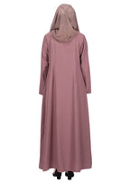 Being Muslims Sleek Burnish Brown Abaya with Zipper and Pockets