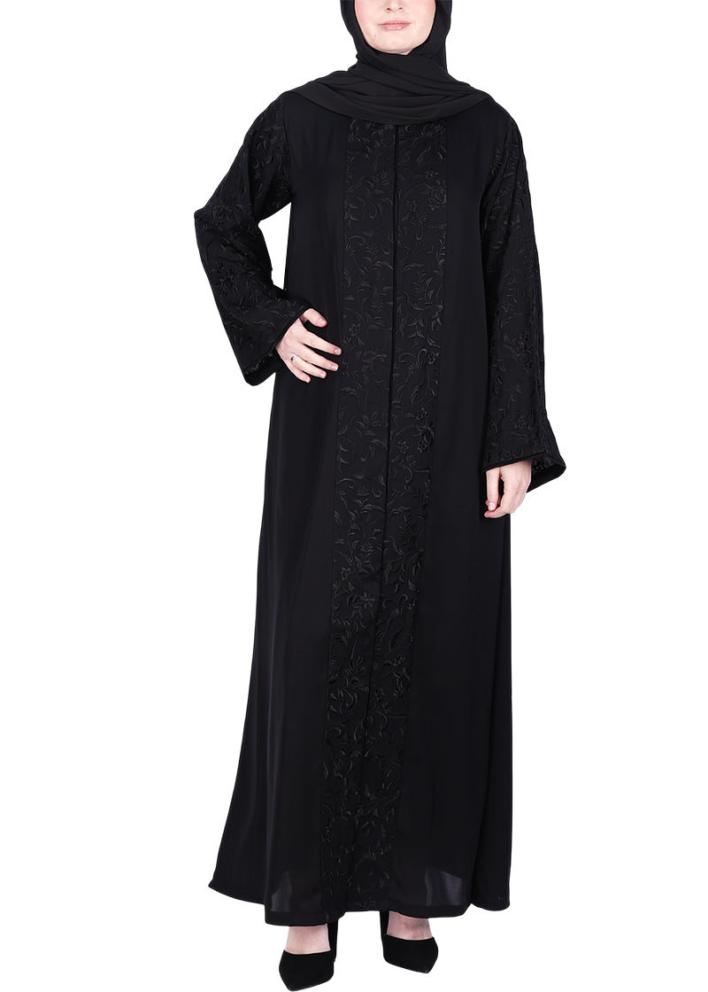Being Muslims Black Abaya with Magnificent Rich Embroidery