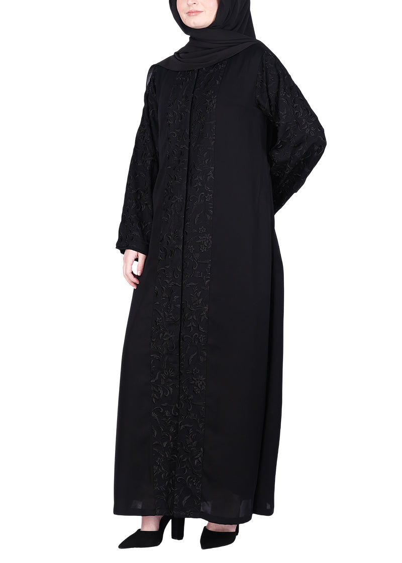 Being Muslims Black Abaya with Magnificent Rich Embroidery