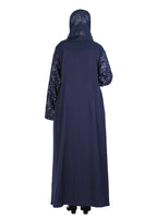 Being Muslims Navy Blue Abaya with Magnificent Rich Embroidery