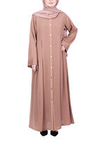 Being Muslims Simple n Stylish Beige Front Open Abaya