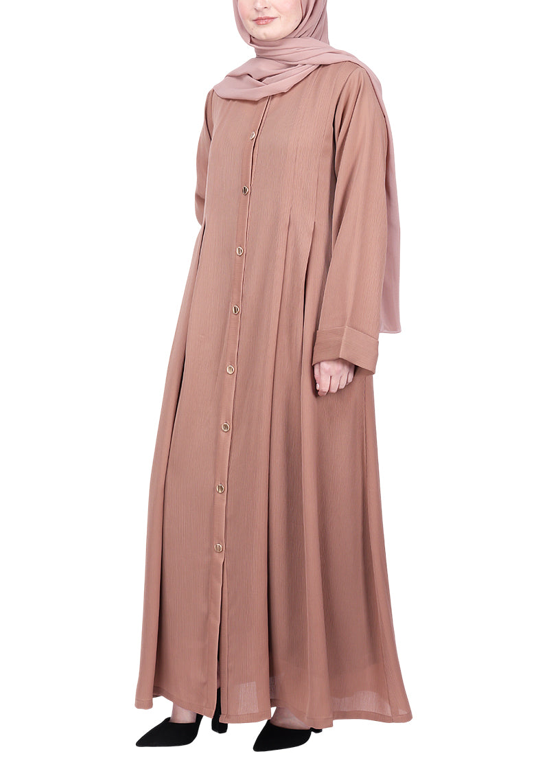 Being Muslims Simple n Stylish Beige Front Open Abaya