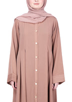 Being Muslims Simple n Stylish Beige Front Open Abaya