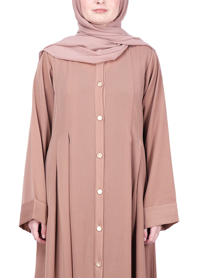 Being Muslims Simple n Stylish Beige Front Open Abaya